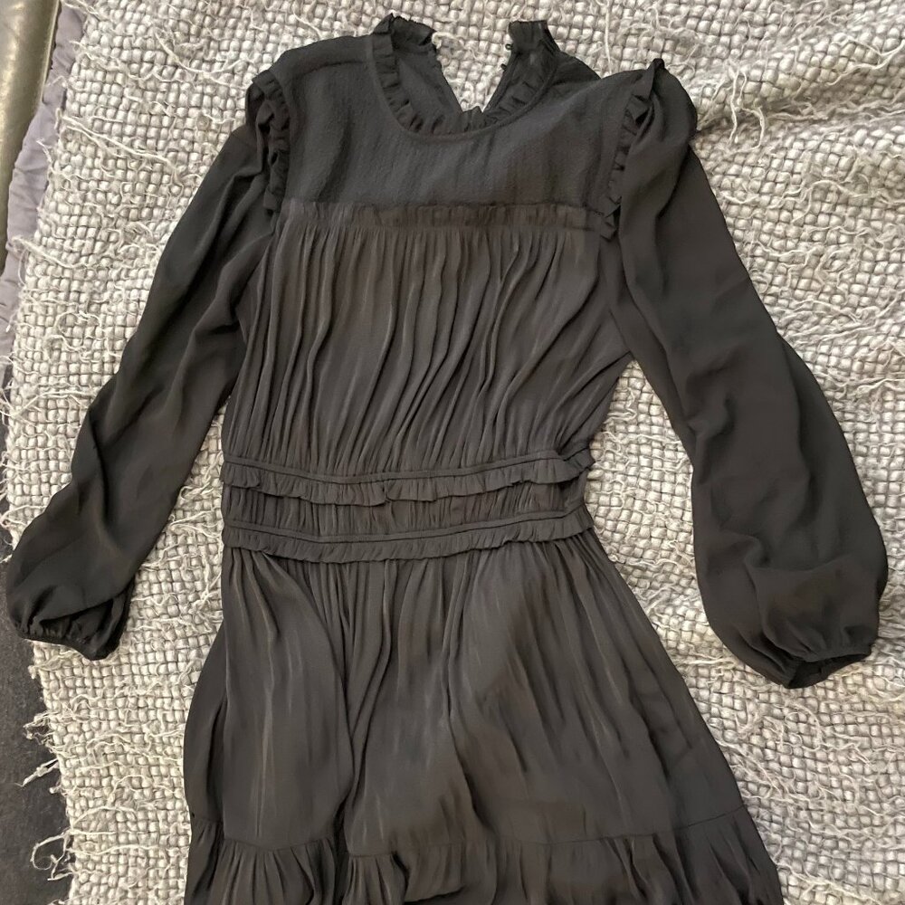 Long sleeve tiered ruffled mini dress - Women's L - Anthropologie (Current Air)